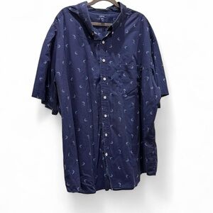IZOD Navy Short-Sleeve Button-Up Shirt